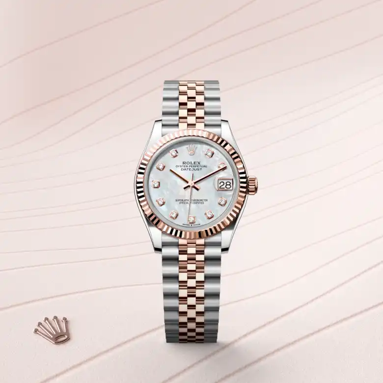rolex Datejust in Everose Rolesor - combination of Oystersteel and Everose gold, M278271-0026 - Underwood Jewelers