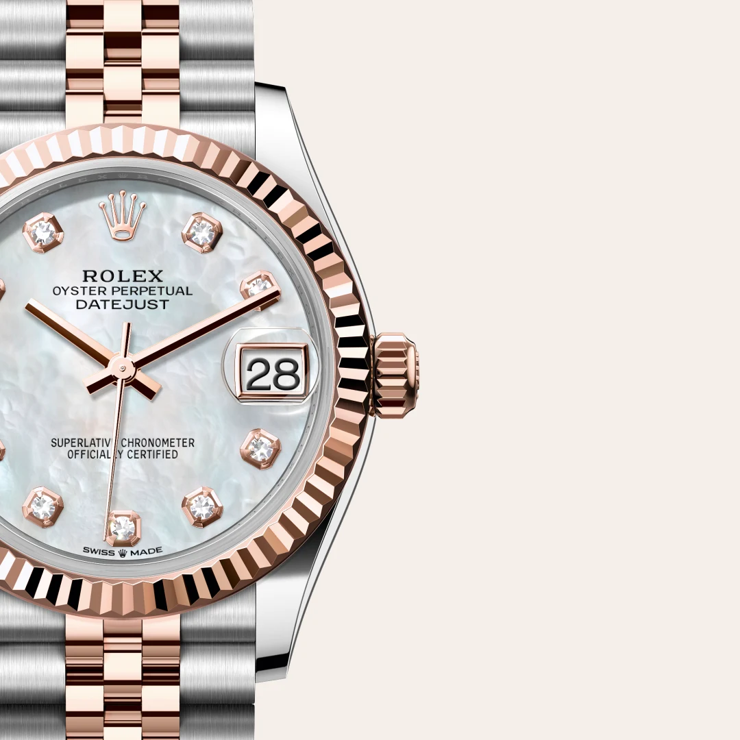 rolex Datejust in Everose Rolesor - combination of Oystersteel and Everose gold, M278271-0026 - Underwood Jewelers