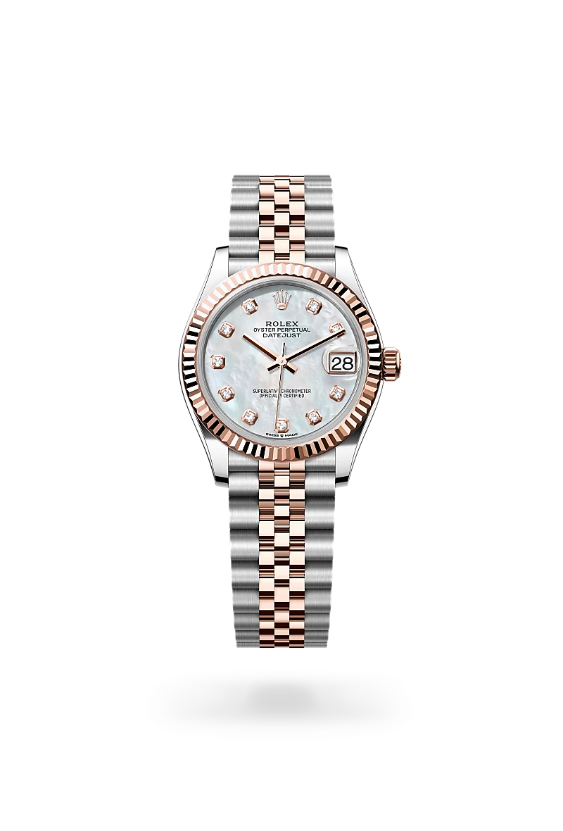 rolex Datejust in Everose Rolesor - combination of Oystersteel and Everose gold, M278271-0026 - Underwood Jewelers