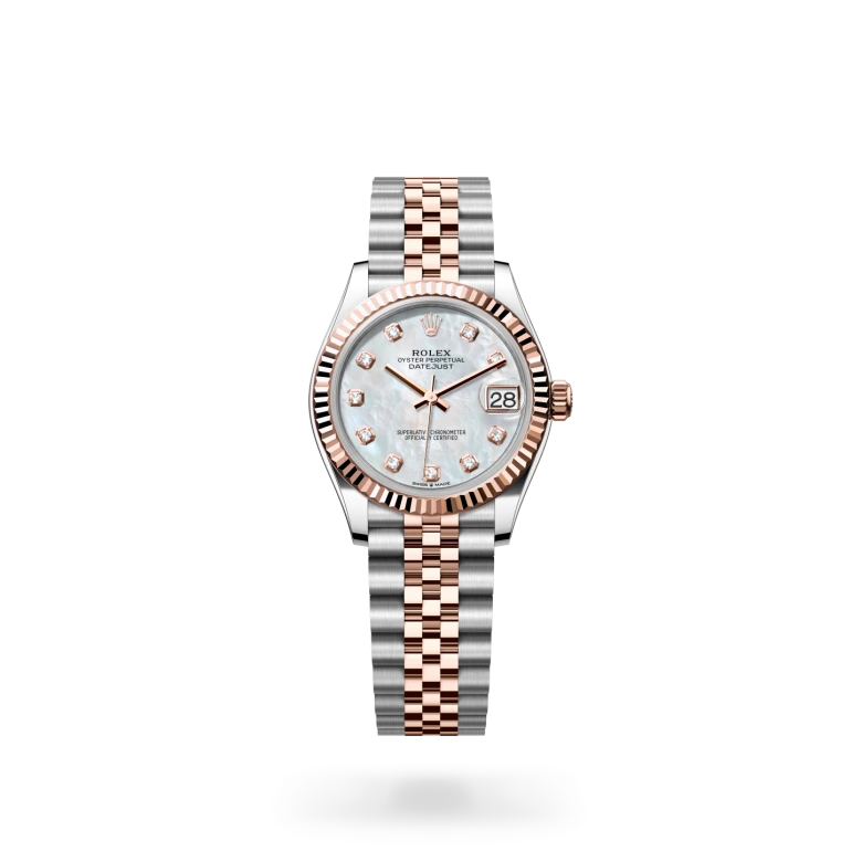rolex Datejust in Everose Rolesor - combination of Oystersteel and Everose gold, M278271-0026 - Underwood Jewelers