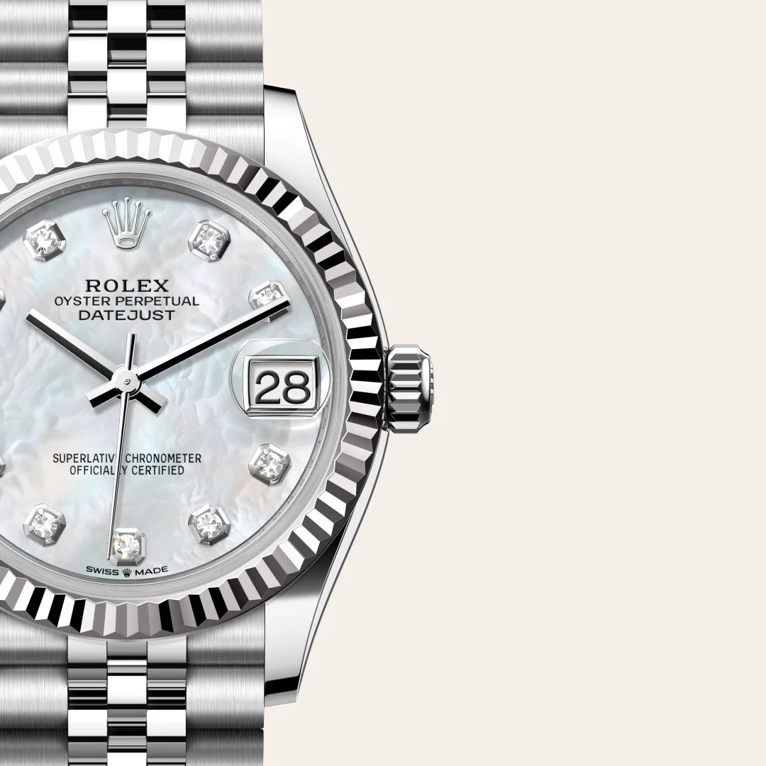 rolex Datejust in White Rolesor - combination of Oystersteel and white gold, M278274-0006 - Underwood Jewelers