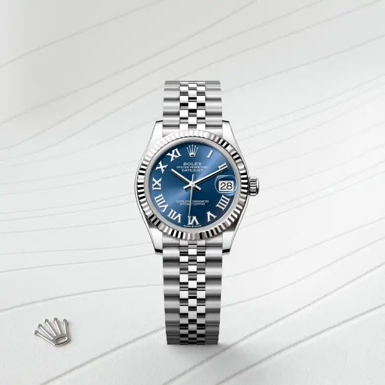 rolex Datejust in White Rolesor - combination of Oystersteel and white gold, M278274-0034 - Underwood Jewelers