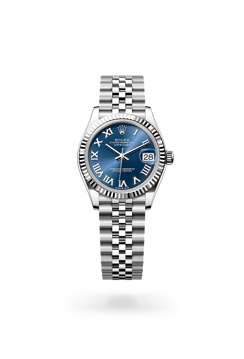 rolex Datejust in White Rolesor - combination of Oystersteel and white gold, M278274-0034 - Underwood Jewelers