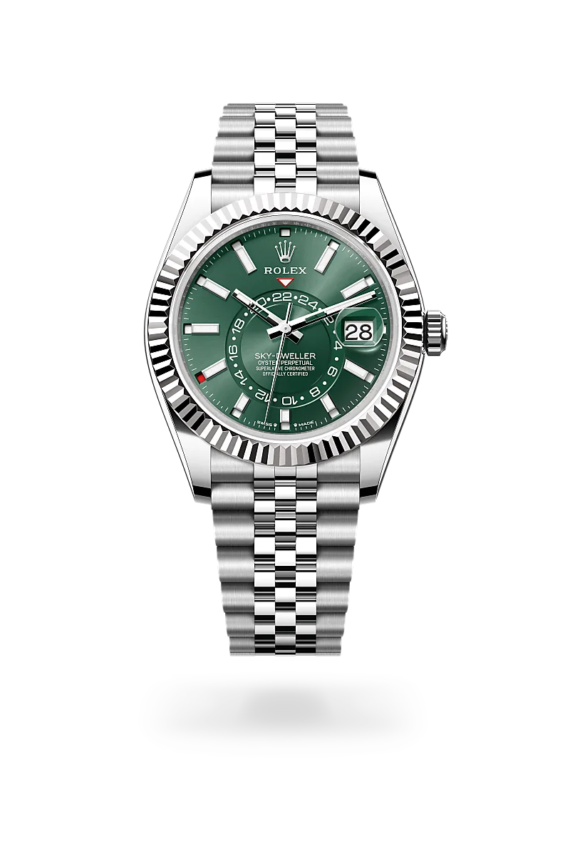 rolex Sky-Dweller in White Rolesor - combination of Oystersteel and white gold, M336934-0002 - Underwood Jewelers