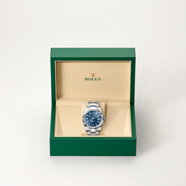 rolex Sky-Dweller in White Rolesor - combination of Oystersteel and white gold, M336934-0005 - Underwood Jewelers