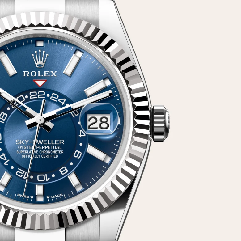 rolex Sky-Dweller in White Rolesor - combination of Oystersteel and white gold, M336934-0005 - Underwood Jewelers
