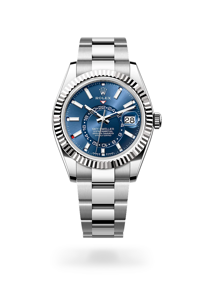rolex Sky-Dweller in White Rolesor - combination of Oystersteel and white gold, M336934-0005 - Underwood Jewelers