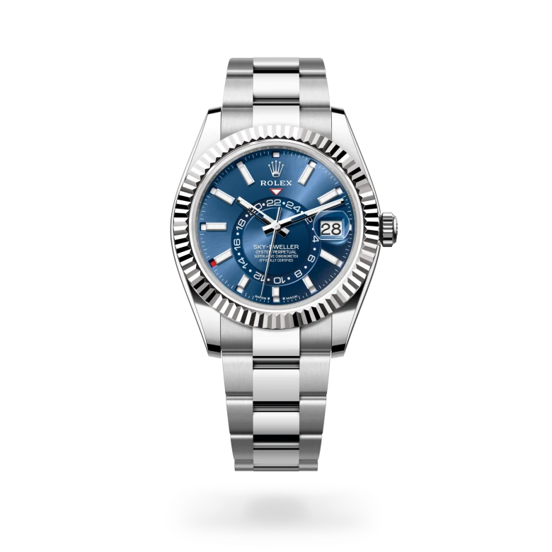 rolex Sky-Dweller in White Rolesor - combination of Oystersteel and white gold, M336934-0005 - Underwood Jewelers