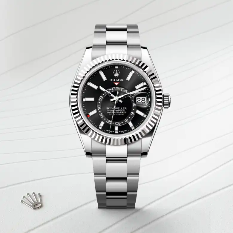 rolex Sky-Dweller in White Rolesor - combination of Oystersteel and white gold, M336934-0007 - Underwood Jewelers