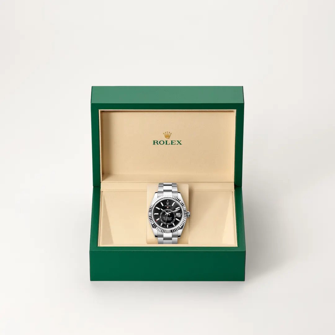 rolex Sky-Dweller in White Rolesor - combination of Oystersteel and white gold, M336934-0007 - Underwood Jewelers