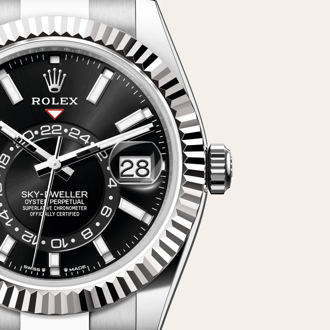 rolex Sky-Dweller in White Rolesor - combination of Oystersteel and white gold, M336934-0007 - Underwood Jewelers