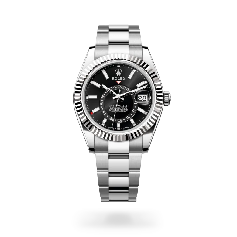 rolex Sky-Dweller in White Rolesor - combination of Oystersteel and white gold, M336934-0007 - Underwood Jewelers