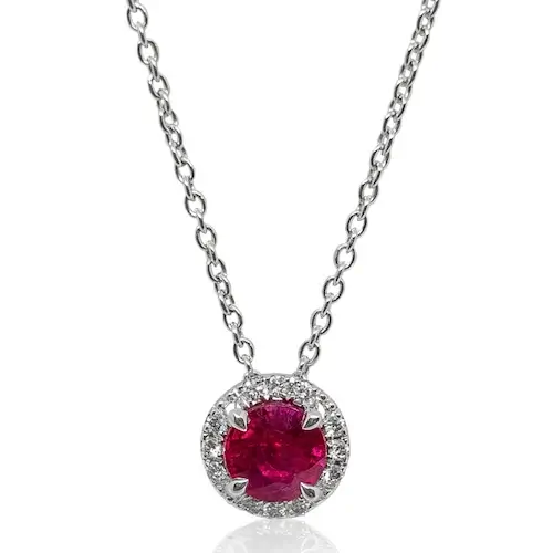 RUBY & DIAMOND HALO PENDANT