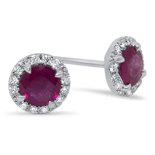 RUBY AND DIAMOND STUDS