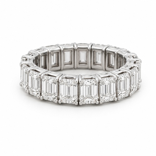 7.53ctw Stretch Emerald Cut Diamond Eternity Band