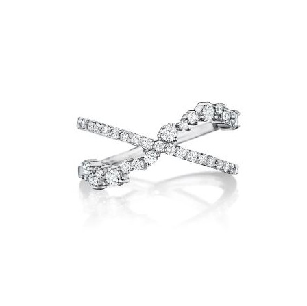 18K Stardust Diamond Cross Ring