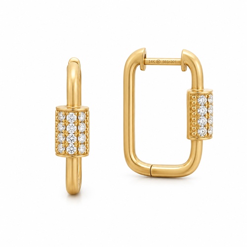 Diamond Gate-Ring Hinged Hoops