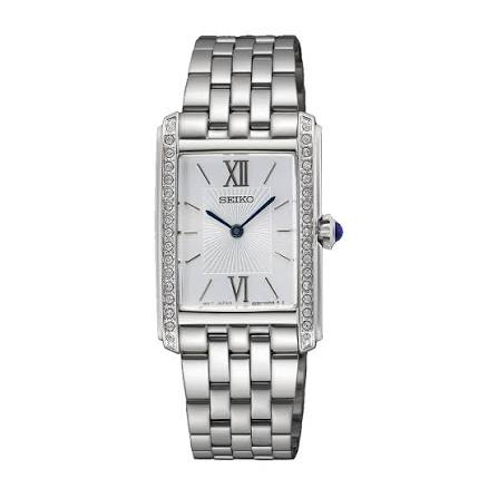 Seiko SWR091 Women's Crystal Stainless Steel Quartz Watch With Silver Dial