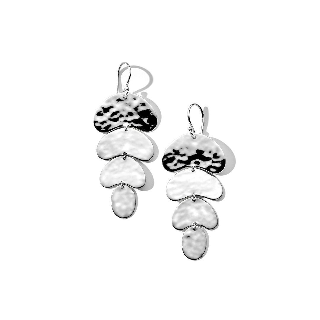 Crinkle Organic Shape 4-Tier Earrings