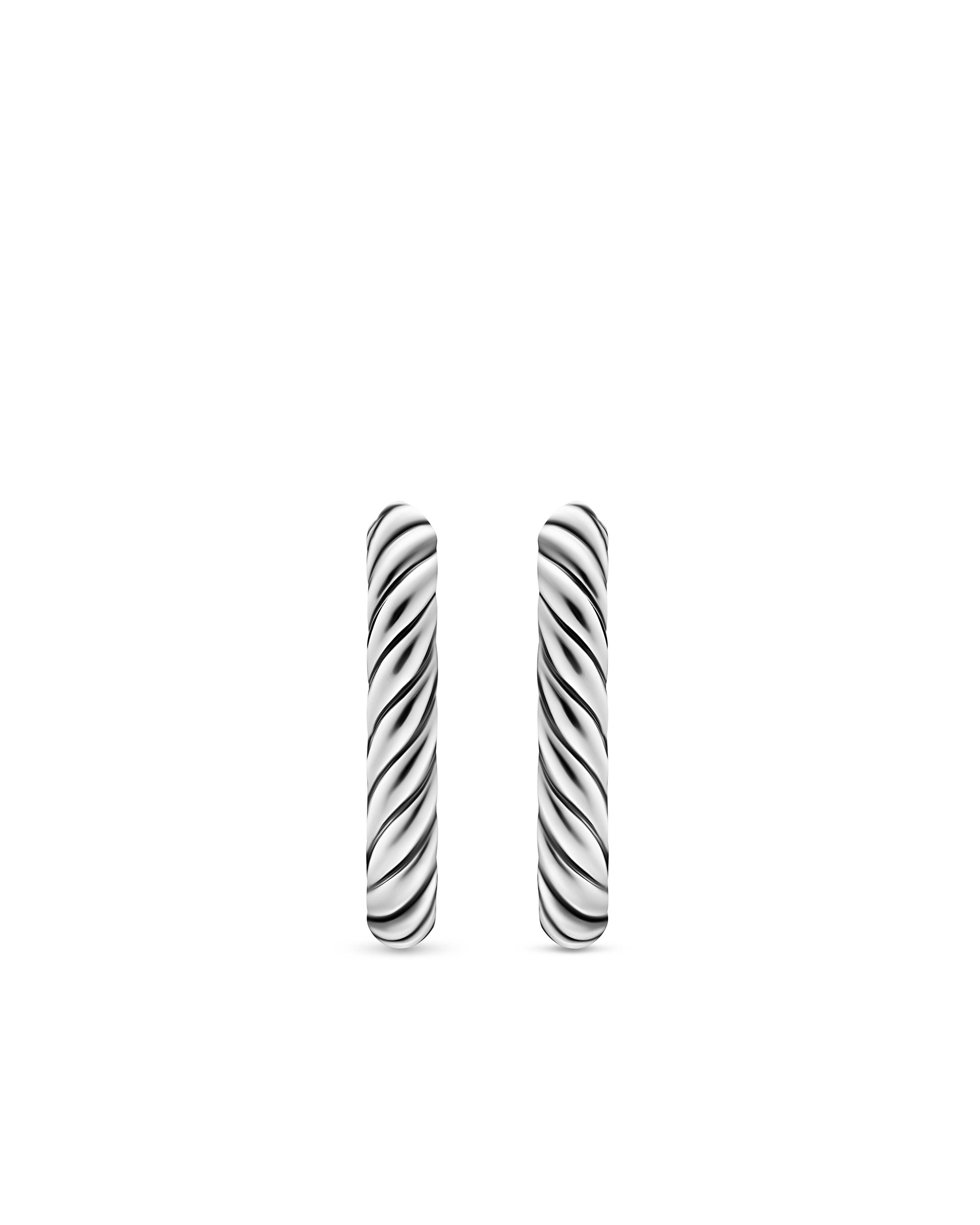 Sterling Silver Cable Hoop Earrings