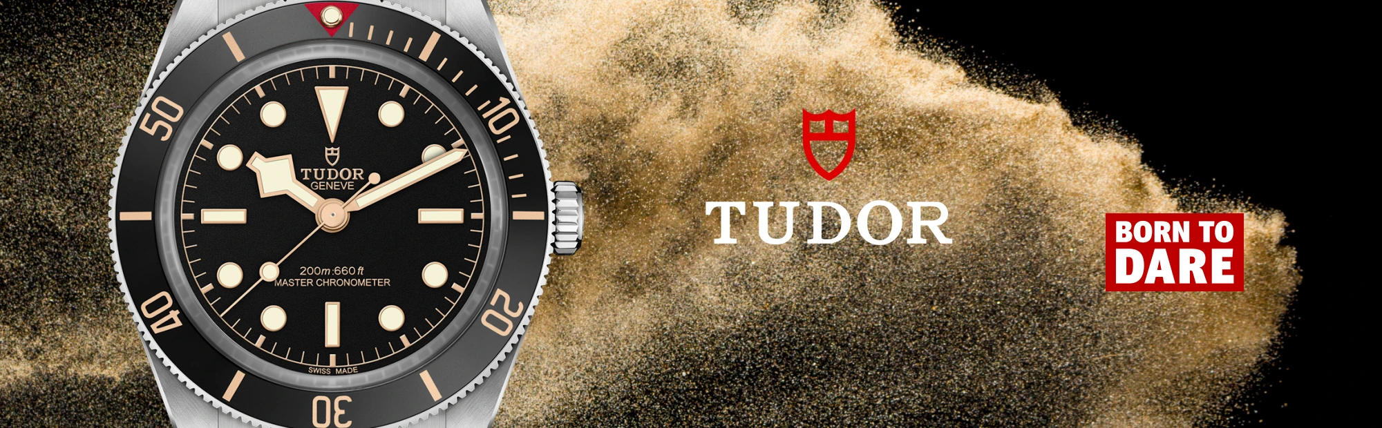TUDOR Black Bay 59 Watch M7939A1A0NU-0001 on Black and Gold Background